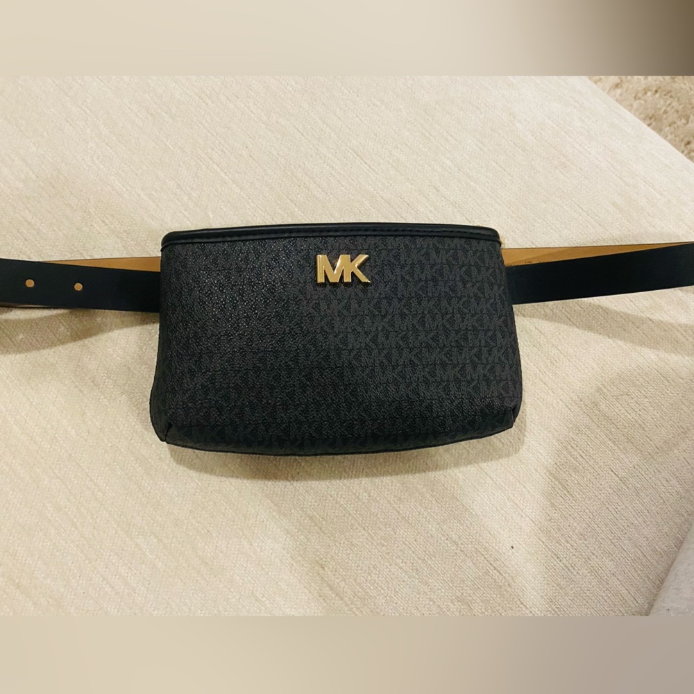 Michael Kors Black and Gold Belt Bag